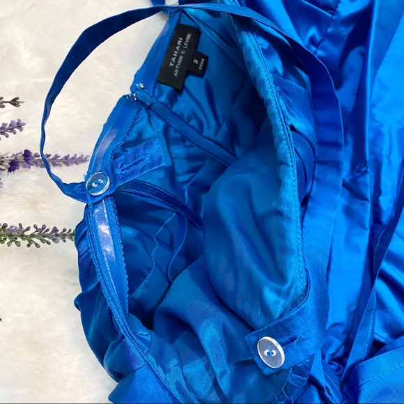 NEW Tahari ASL Sleeveless Blue Silk Cocktail Dress - Picture 5 of 8